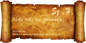 Szénási Herbert névjegykártya